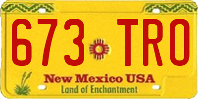 NM license plate 673TRO