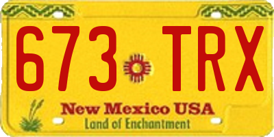 NM license plate 673TRX