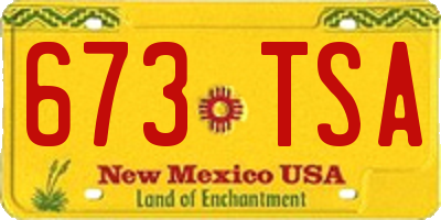 NM license plate 673TSA