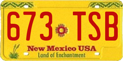 NM license plate 673TSB