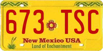 NM license plate 673TSC