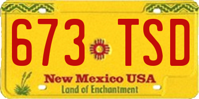 NM license plate 673TSD