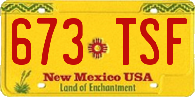 NM license plate 673TSF