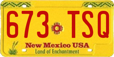 NM license plate 673TSQ