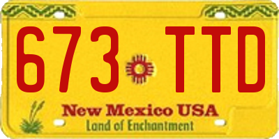 NM license plate 673TTD