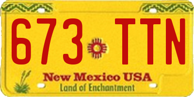 NM license plate 673TTN