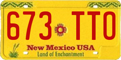 NM license plate 673TTO