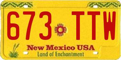 NM license plate 673TTW
