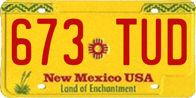NM license plate 673TUD