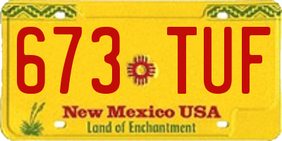 NM license plate 673TUF