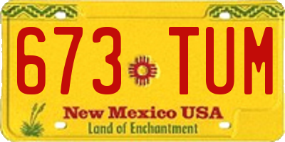 NM license plate 673TUM