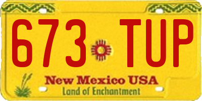 NM license plate 673TUP