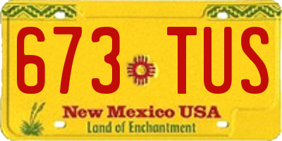 NM license plate 673TUS