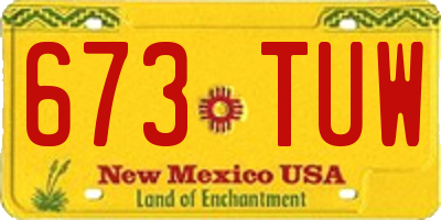 NM license plate 673TUW