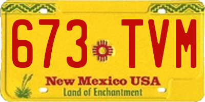 NM license plate 673TVM