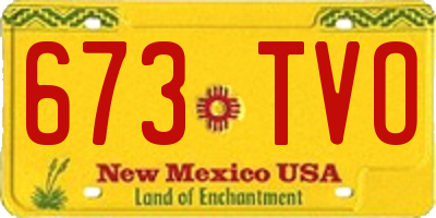 NM license plate 673TVO