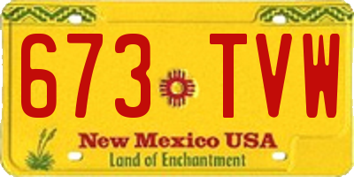 NM license plate 673TVW