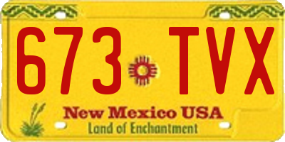 NM license plate 673TVX