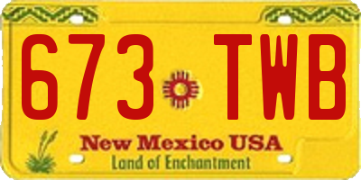 NM license plate 673TWB