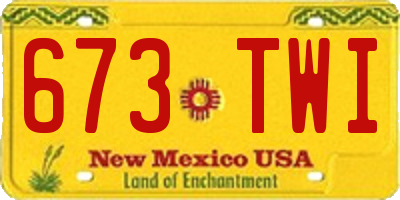 NM license plate 673TWI
