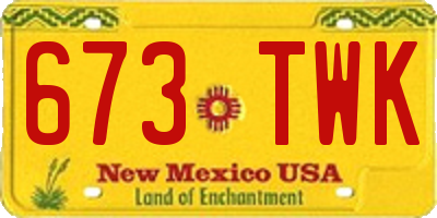 NM license plate 673TWK