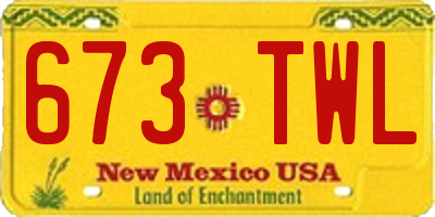 NM license plate 673TWL