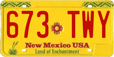 NM license plate 673TWY