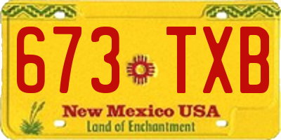 NM license plate 673TXB