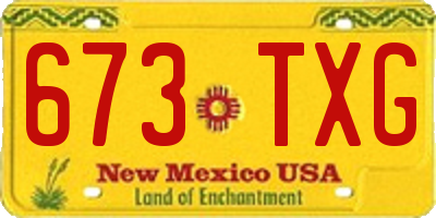 NM license plate 673TXG