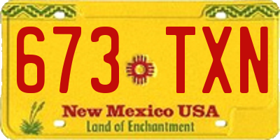 NM license plate 673TXN