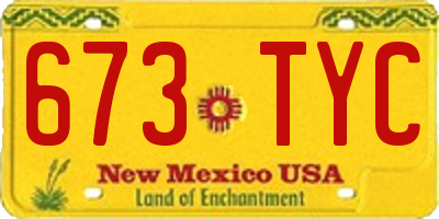 NM license plate 673TYC