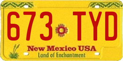 NM license plate 673TYD
