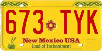 NM license plate 673TYK