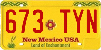 NM license plate 673TYN