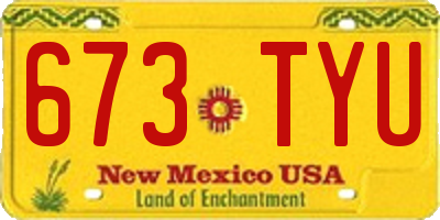 NM license plate 673TYU