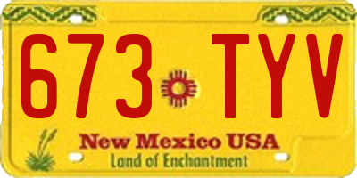NM license plate 673TYV