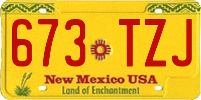 NM license plate 673TZJ