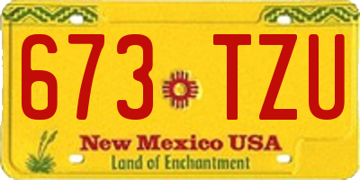 NM license plate 673TZU
