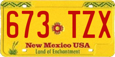 NM license plate 673TZX