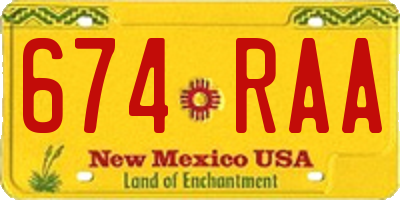 NM license plate 674RAA