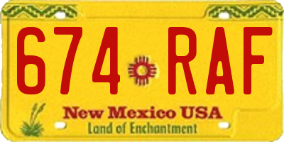 NM license plate 674RAF