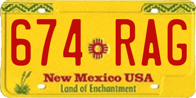 NM license plate 674RAG