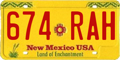 NM license plate 674RAH