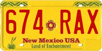 NM license plate 674RAX