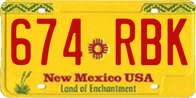 NM license plate 674RBK