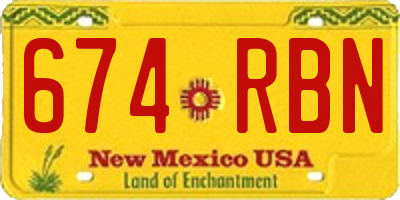 NM license plate 674RBN