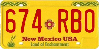 NM license plate 674RBO