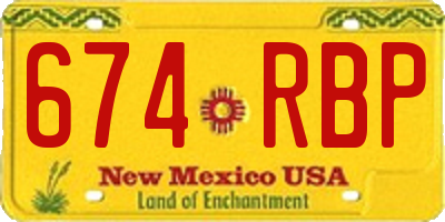 NM license plate 674RBP