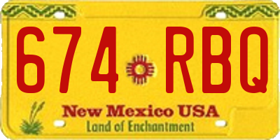 NM license plate 674RBQ