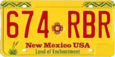 NM license plate 674RBR
